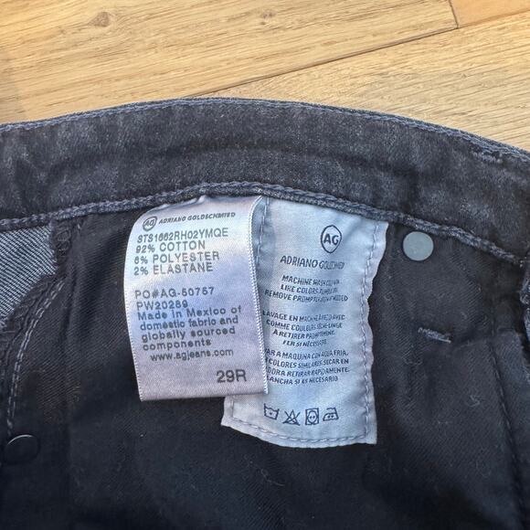 AG Adriano Goldschmied "The Jodi Crop" Black High-Rise Slim Flare Crop Jeans 29R - Picture 6 of 7